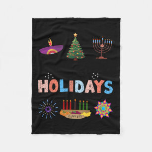 Couverture Polaire Joyeuses fêtes Diwali Kwanzaa Noël Hanoukka