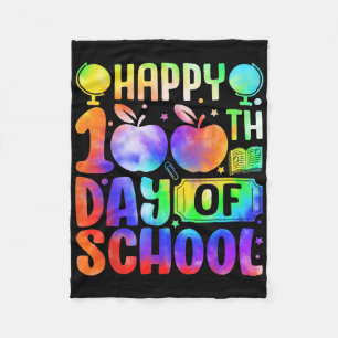Couverture Polaire Joyeux 100ème Jour De L'École Tie Dye Rainbow Kids