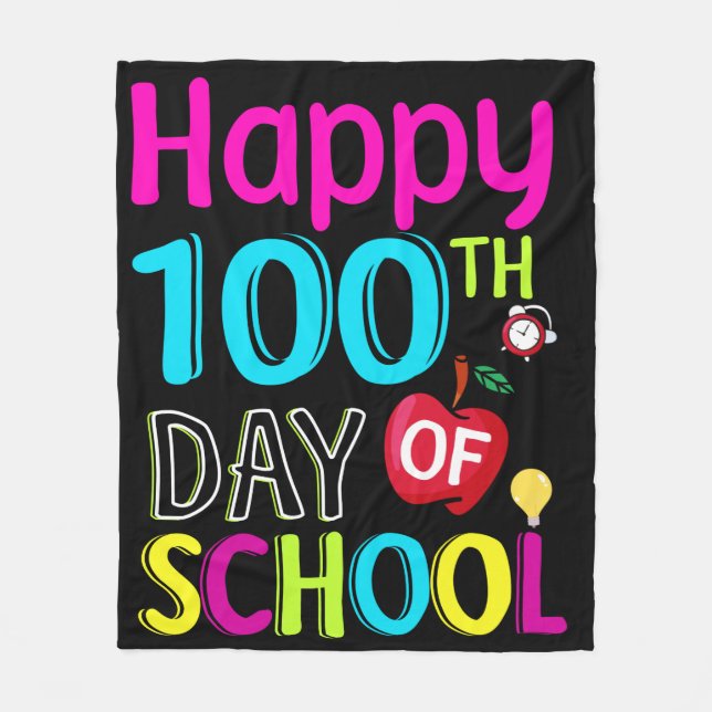 Couverture Polaire Joyeux 100ème jour d'école (Devant)