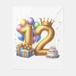 Couverture Polaire Joyeux 12e Anniversaire