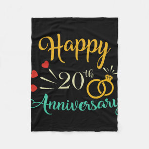Couverture Polaire Joyeux 20e anniversaire jumelés Couples 20e annive
