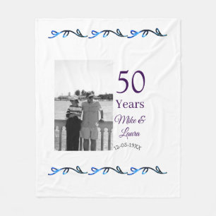Couverture Polaire Joyeux 50e anniversaire ajouter nom du couple date