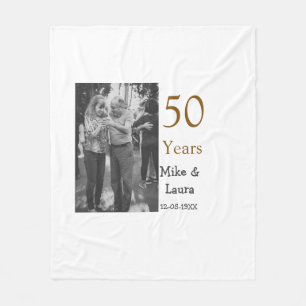 Couverture Polaire Joyeux 50e anniversaire ajouter nom du couple date