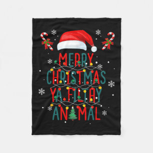 Couverture Polaire Joyeux animal de Noël sale Ya Xmas Famille Pajam