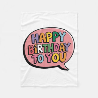 Couverture Polaire Joyeux Anniversaire Bulle