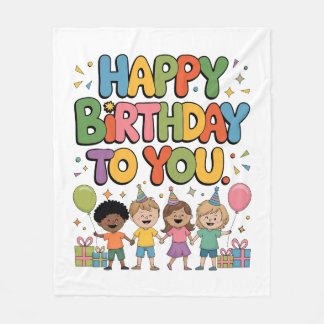 Couverture Polaire Joyeux Anniversaire Enfants