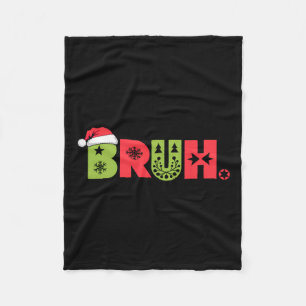 Couverture Polaire Joyeux Bruh Famille de Noël Correspondant Pyjama P