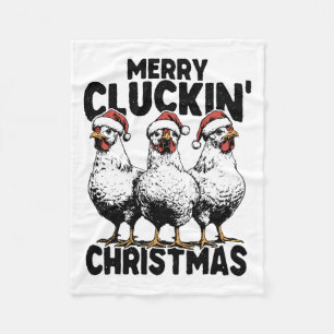 Couverture Polaire Joyeux Cluckin Noël Drôle Lover de poulet Père Noë