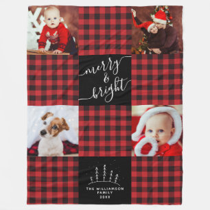 Couverture Polaire Joyeux et brillant Buffle rouge Plaid Photo de Noë