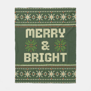 Couverture Polaire Joyeux et brillant pull de Noël Nordic Knit