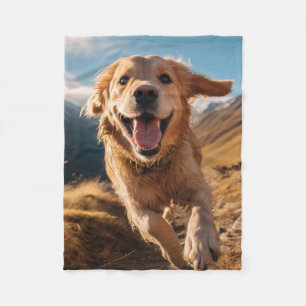 Couverture Polaire Joyeux Golden Retriever en cours