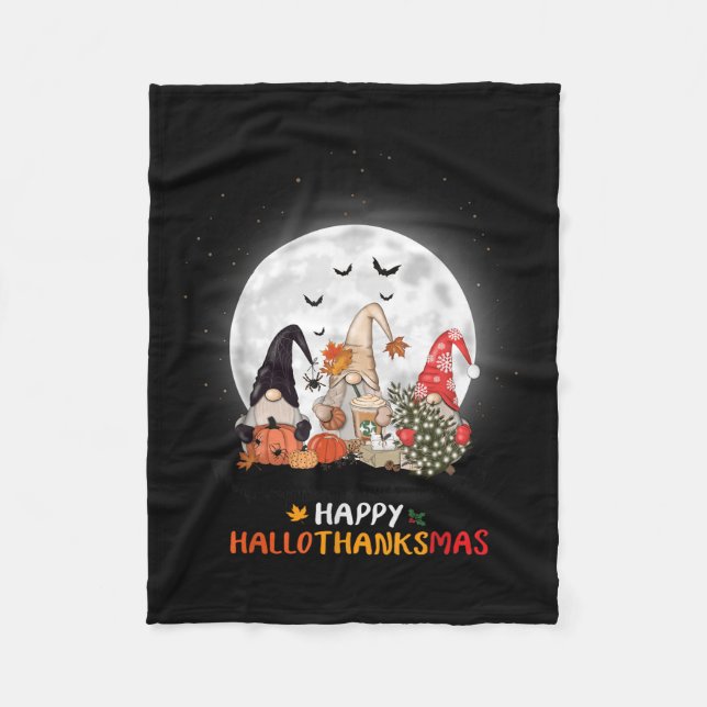 Couverture Polaire Joyeux Hallothanksmas Halloween Thanksgiving Chris (Devant)