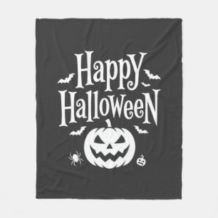 Couverture Polaire Joyeux Halloween Citrouille Chauve-Souris Araignée