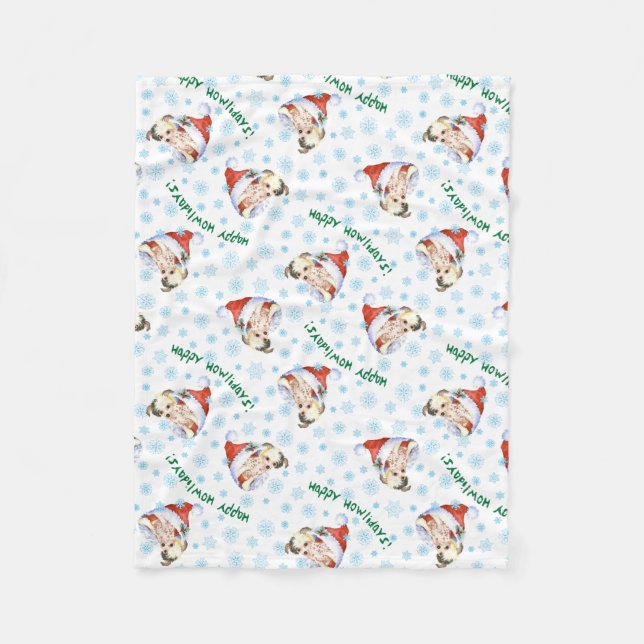 Couverture Polaire Joyeux Howlidays Chinois Crested Fleece Blanket (Devant)