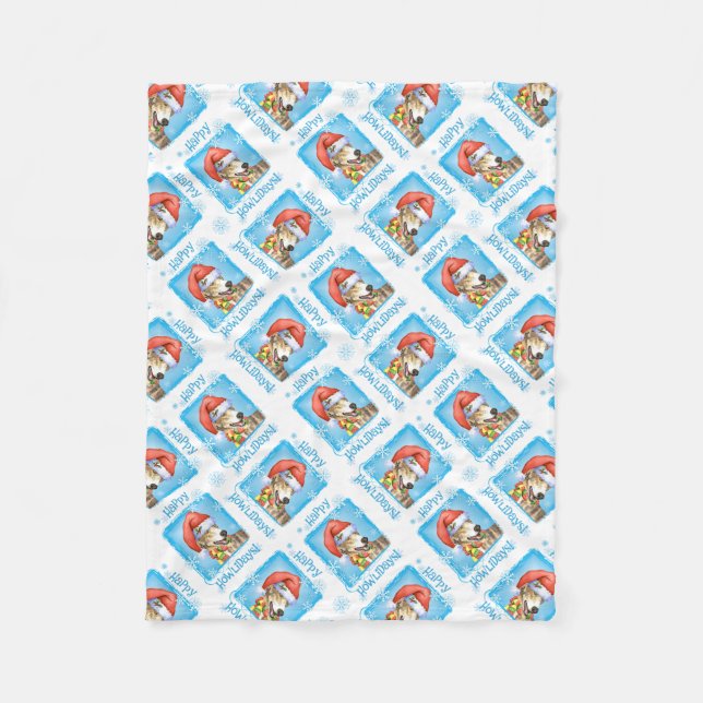 Couverture Polaire Joyeux Howlidays Greyhound Fleece Blanket (Devant)