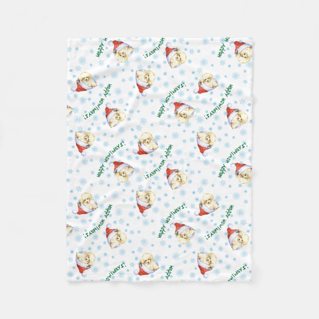 Couverture Polaire Joyeux Howlidays Toy Poodle Fleece Blanket (Devant)