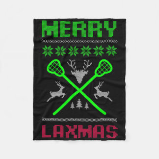 Couverture Polaire Joyeux Laxmas Vilain Design Lacrosse Noël
