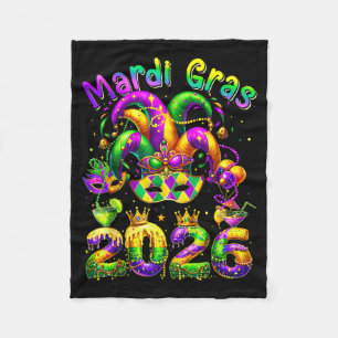 Couverture Polaire Joyeux mardi gras 2026 chapeau de bouffon nouvelle