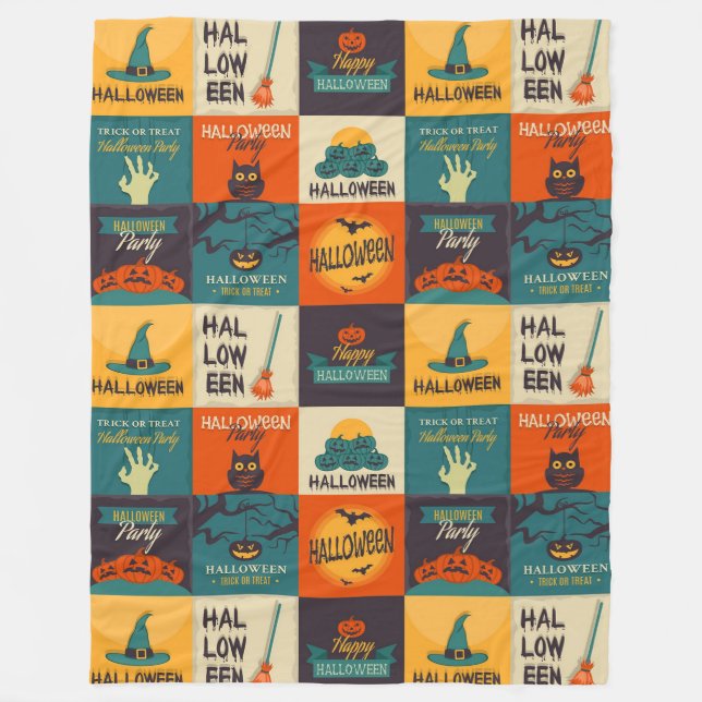 Couverture Polaire Joyeux Motif d'Halloween (Devant)