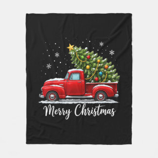 Couverture Polaire Joyeux Noël camion rouge arbre hommes femmes