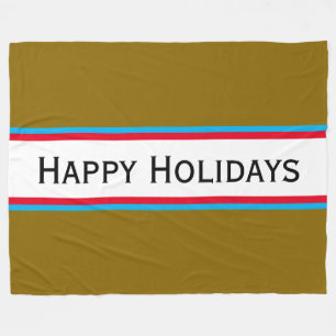 Couverture Polaire JOYEUX NOËL Chic Rayures Multicolores Festives