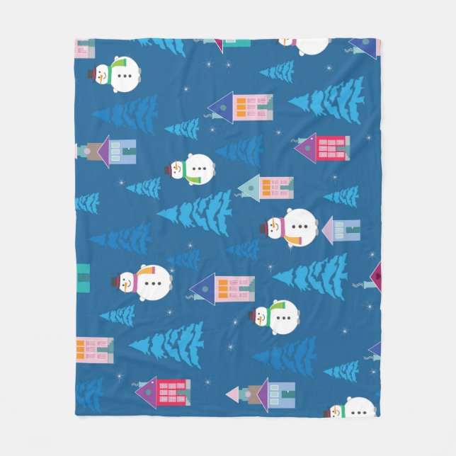 Couverture Polaire Joyeux Noël Festive Motif Design (Devant)