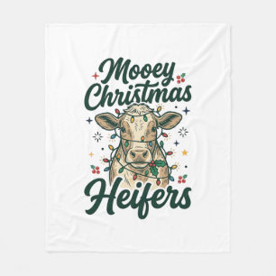 Couverture Polaire Joyeux Noël Génisses Drôle Vache Noël Design
