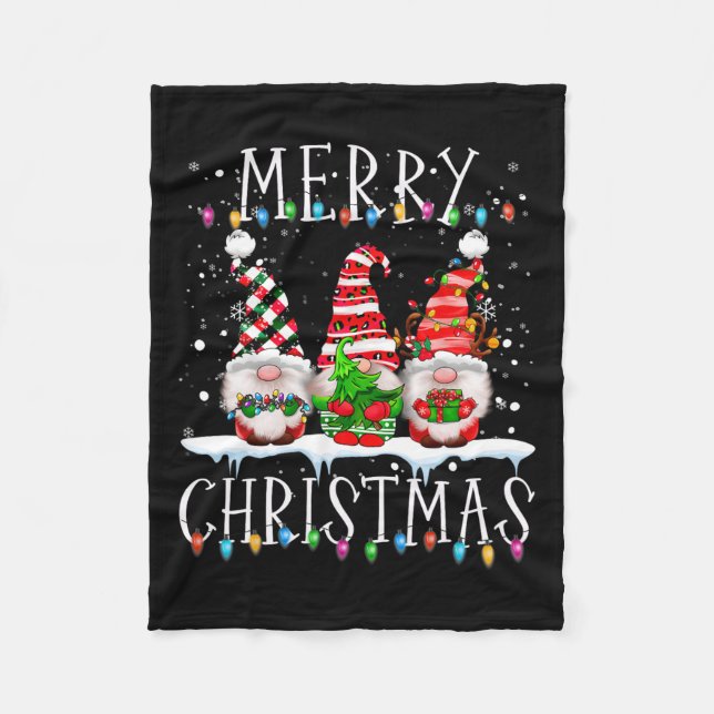 Couverture Polaire Joyeux Noël Gnome Funny Famille Noël Enfants Adult (Devant)