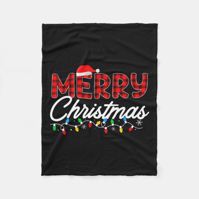 Couverture Polaire Joyeux Noël Leopard Buffalo Rouge Plaid Pour Homme (Devant)