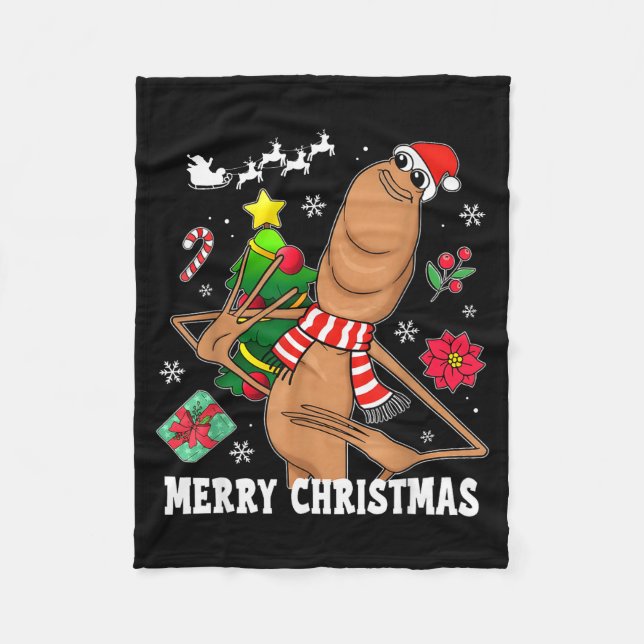 Couverture Polaire Joyeux Noël Marcus Le Ver Fun Unhinged Mem (Devant)