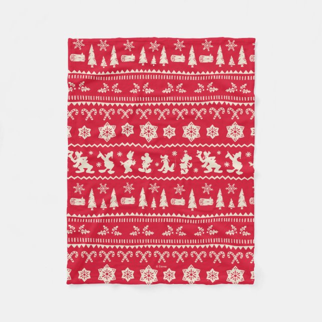 Couverture Polaire Joyeux Noël | Mickey Mouse Snowflake Motif (Devant)