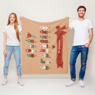 Couverture Polaire Joyeux Noël personnalisé en ASL confortable