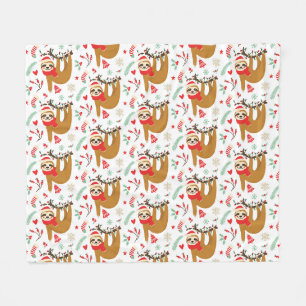 Couverture Polaire Joyeux Noël Sloth   Vacances