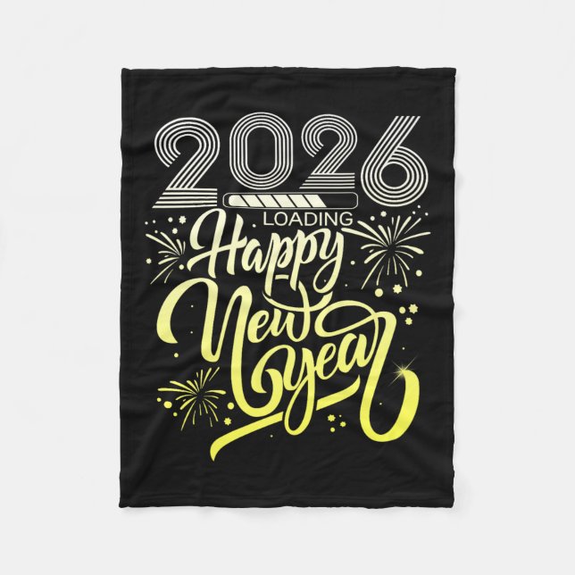 Couverture Polaire Joyeux Nouvel An 2026 Fireworks Chargement Nouvel  (Devant)