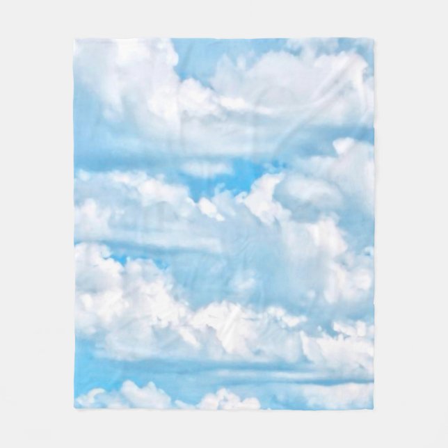 Couverture Polaire Joyeux nuages ensoleillés Arrière - plan bleu (Devant)