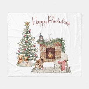 Couverture Polaire Joyeux Pawlidays Chien Design - Cocker Spaniel