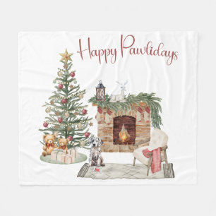 Couverture Polaire Joyeux Pawlidays Design de Chien - Dalmatien