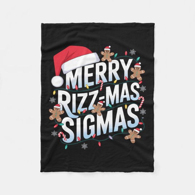 Couverture Polaire Joyeux Rizz Mas Sigmas Funny Alpha Noël Père Noël (Devant)