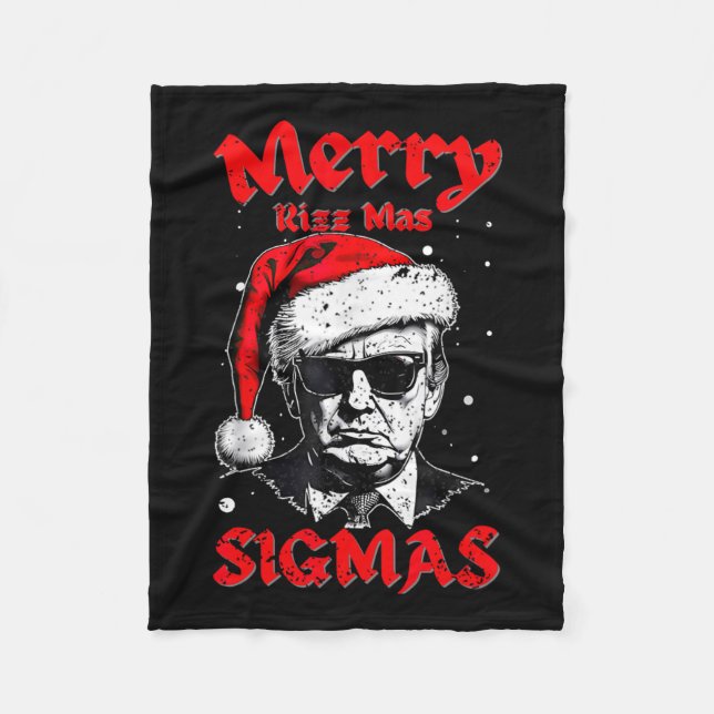 Couverture Polaire Joyeux Rizz Mas Sigmas Funny Gen Alpha X mas Père  (Devant)