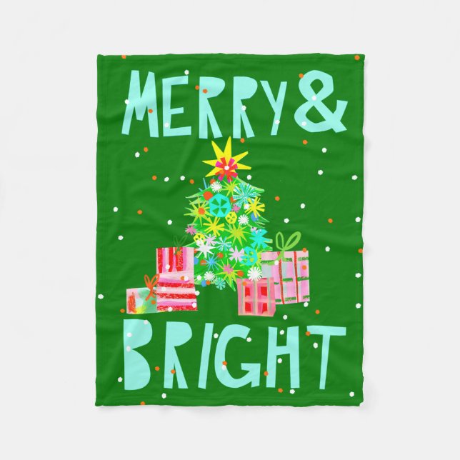 Couverture Polaire Joyeux sapin de Noël (Devant)