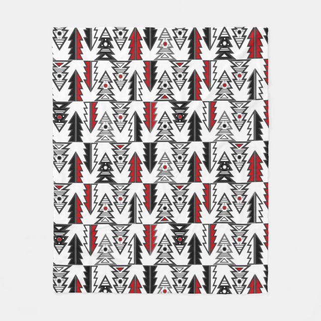 Couverture Polaire Joyeux sapin de Noël abstrait géométrique moderne  (Devant)