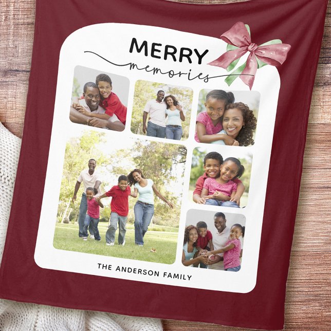 Couverture Polaire Joyeux souvenirs Photo Collage Noël (Créateur téléchargé)
