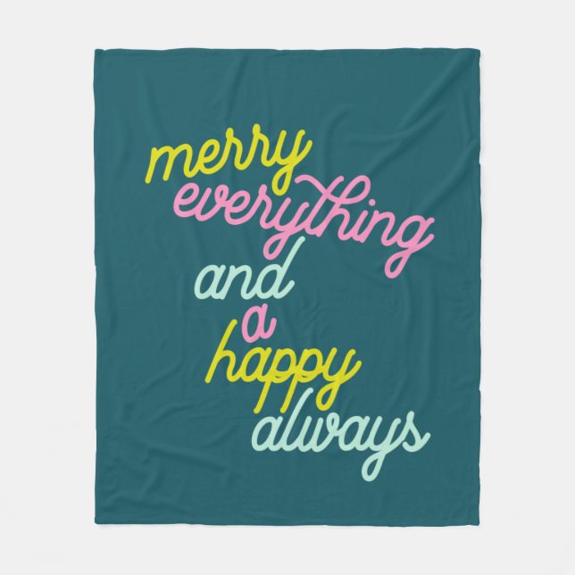 Couverture Polaire Joyeux Tout Happy Toujours Mint Turquoise Vacances (Devant)