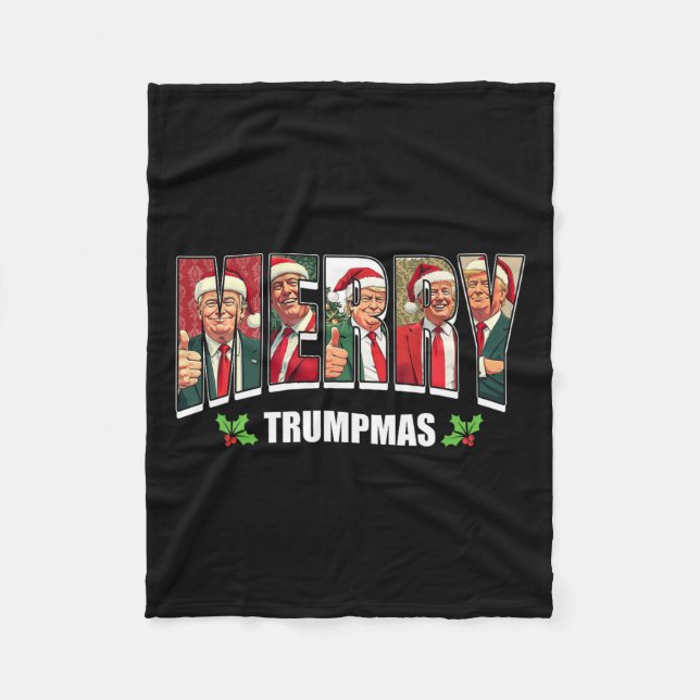 Couverture Polaire Joyeux Trumpmas Père Noël Trump Pajamas de Noël Dr (Devant)