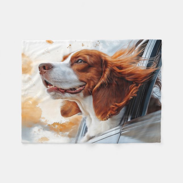 Couverture Polaire Joyful Dog in the Wind Art Print (Devant (Horizontal))
