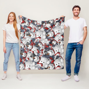 Couverture Polaire  Joyful Snowman Christmas 