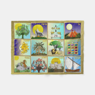 Couverture Polaire Judaïque 12 Tribus D'Israël Art Imprimer