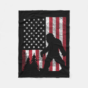 Couverture Polaire Juillet Bigfoot Sasquatatch Us Drapeau Patriotique