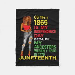 Couverture Polaire Juneteenth est mon jour d'indépendance Femmes noir