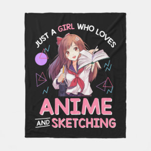 Couverture Polaire Just A Girl Who Love Anime and Sketching 8